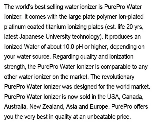 PurePro Water Ionizer JA-103 Doctor's Choice